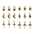 thumbnail image 2 of U8MO 36pcs Cross Moon Brass Cubic Zirconia Charms Heart Metal Dangle Pendants 8~14mm, 2 of 9