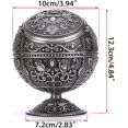 thumbnail image 2 of Cenicero vintage resistente al viento con tapa - Cenicero con diseño de flores retro para exteriores e interiores, 2 of 5