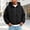 Black, variant on IUYRTFE Men's Half High Collar Waterproof Windbreaker Jacket with Drawstring Hood for Outdoor Travel Daily Wear