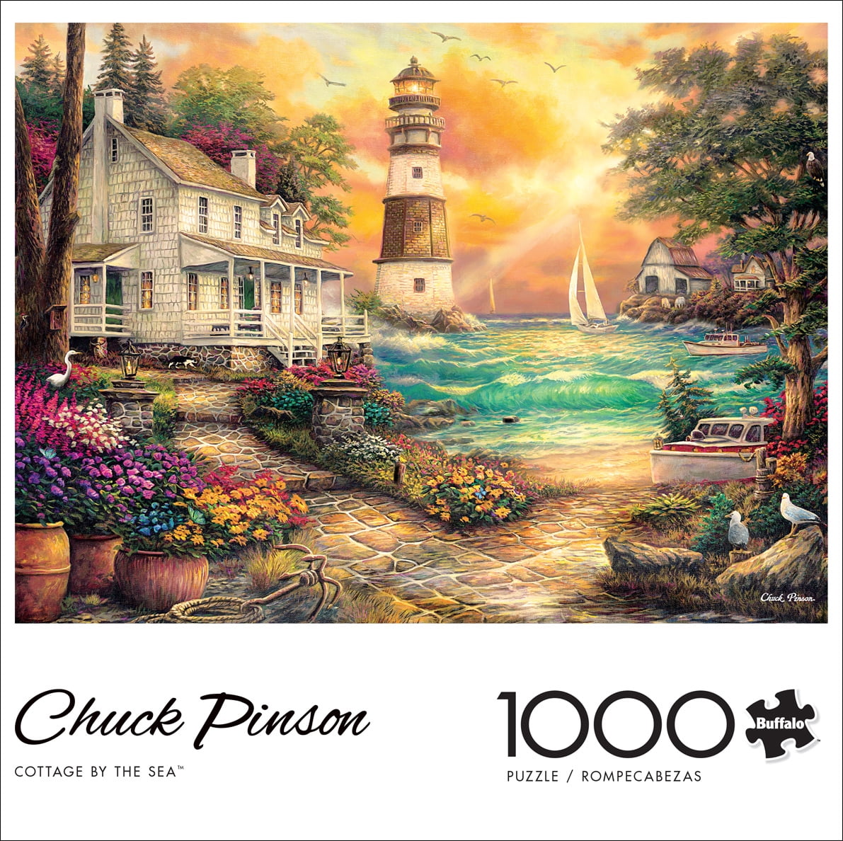 Chuck Pinson Cottage by Sea 1000 Piece Puzzle - Walmart.com