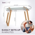 thumbnail image 5 of BonVIVO Massimo Small Desk-43", Modern Computer Desk-Study Table w/Glass -Black, 5 of 9