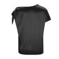 thumbnail image 4 of Inglocry Off The Shoulder Tops for Women Silk Satin Summer Short Sleeve Blouse Shirts Y2K Going Out Top Beach Vacation Black XL, 4 of 6