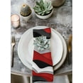 thumbnail image 3 of nqOlkjepod Red Black Ombre Cloth Napkins Set of 6 Reusable Dinner Napkins, Modern Geometric Moire Abstract Art Cocktail Napkin Washable Table Napkins for Wedding/Holiday Party/Baby Shower 20"x20", 3 of 8
