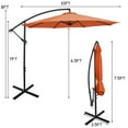 thumbnail image 4 of Patiojoy 10FT Patio Offset Umbrella 8 Ribs Cantilever Umbrella w/Crank for Poolside Yard Lawn Garden Orange, 4 of 10