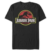 Mens Jurassic Park T Rex Logo Graphic Tee Black Large