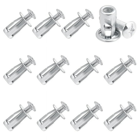 12 PCS Hollow Door Anchor Screws Set Metal Cavity Fixing M6 Jack Nuts Insert Petal for Wall Steel Pipe