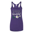 thumbnail image 2 of Wild Bobby, Be Your Own Kind of Beautiful Inspirational, Pop Culture, Women Tri-Blend Racerback Tank Top, Purple Rush, X-Large, 2 of 3
