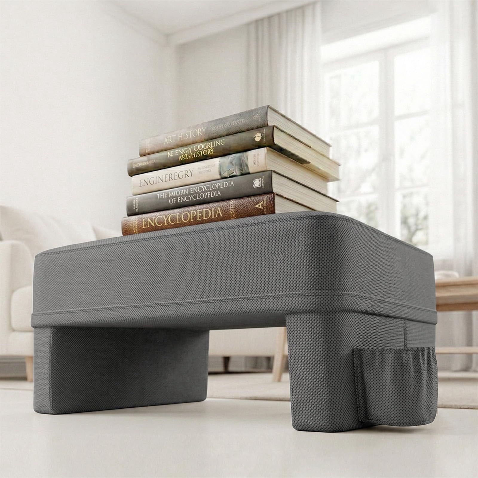 Reading Pillow for Gaming,Soft Lap Desk Pillow for Laptop,Ultimate Lap Pillow with Cup Holder Pocket,Comfort Laptop Lap Desk for Bed Couch Car (Gray, Large)