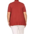 thumbnail image 4 of Women's Plus Size Short Sleeves Draped Open Front Solid Cardigan, 4 of 6