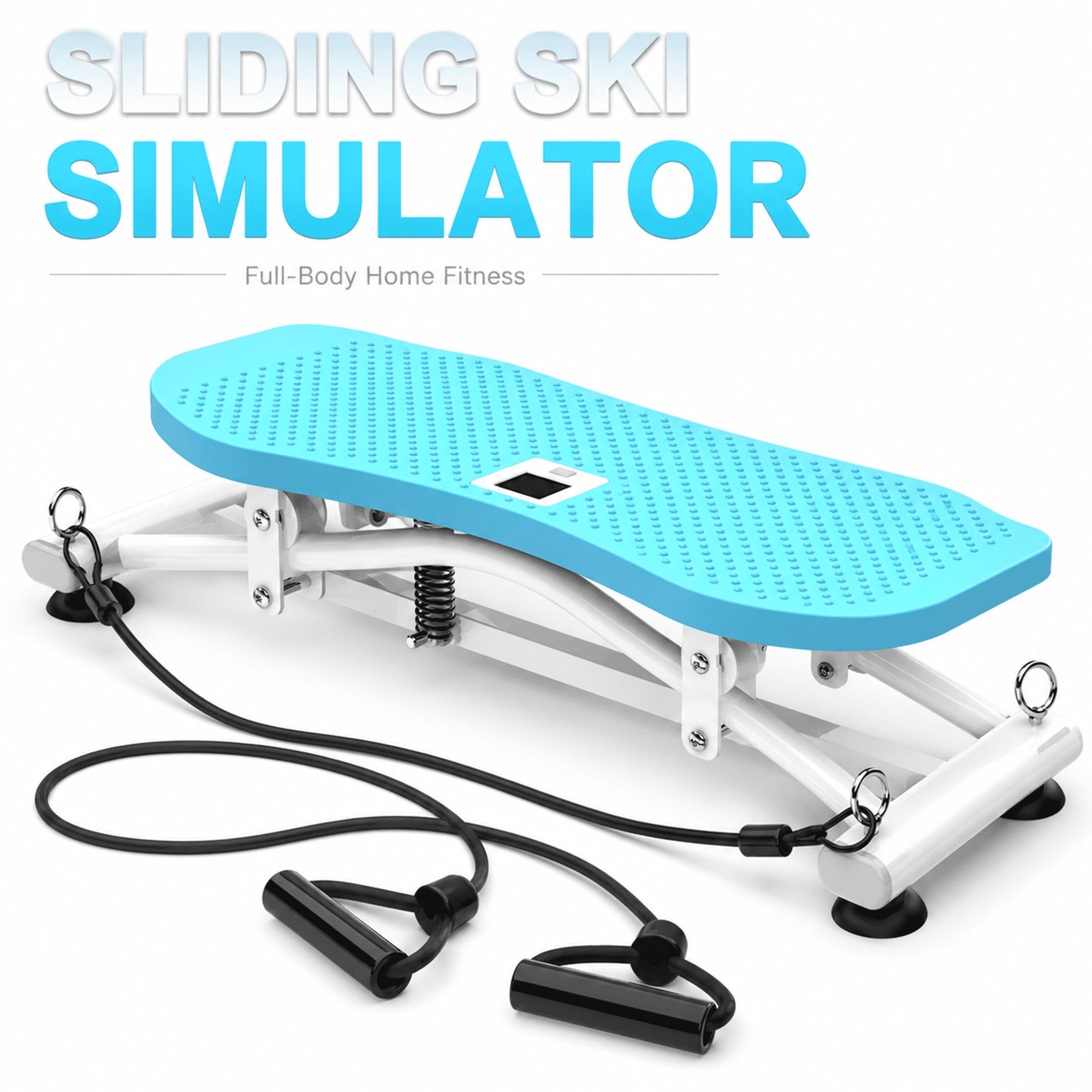 Sliding Ski Simulator with Resistance Bands, Indoor Ski Fitness Equipment for Home Gym, Full-Body Cardio & Strength Training Machine, Non-Slip Base, Core, Leg & Arm Workout, Compact Exercise Glider