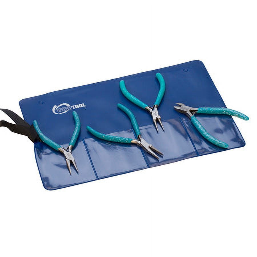 GlitterLine Jewelry Makers Plier Kit (Round Nose, Chain Nose, Flat Nose and Side Cutter)