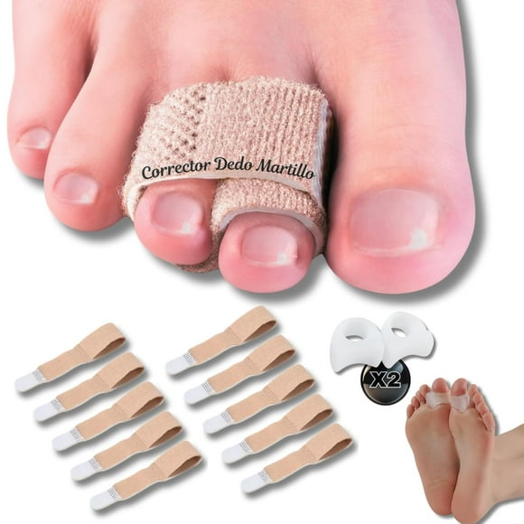 10PCS Corrector Dedo Martillo y 2 Pares Separadors Juanetes, Envolturas para los Dedos, Protectores Dedos Pie, para Corregir Dedos de los Pies con Torcidos y Superpuestos