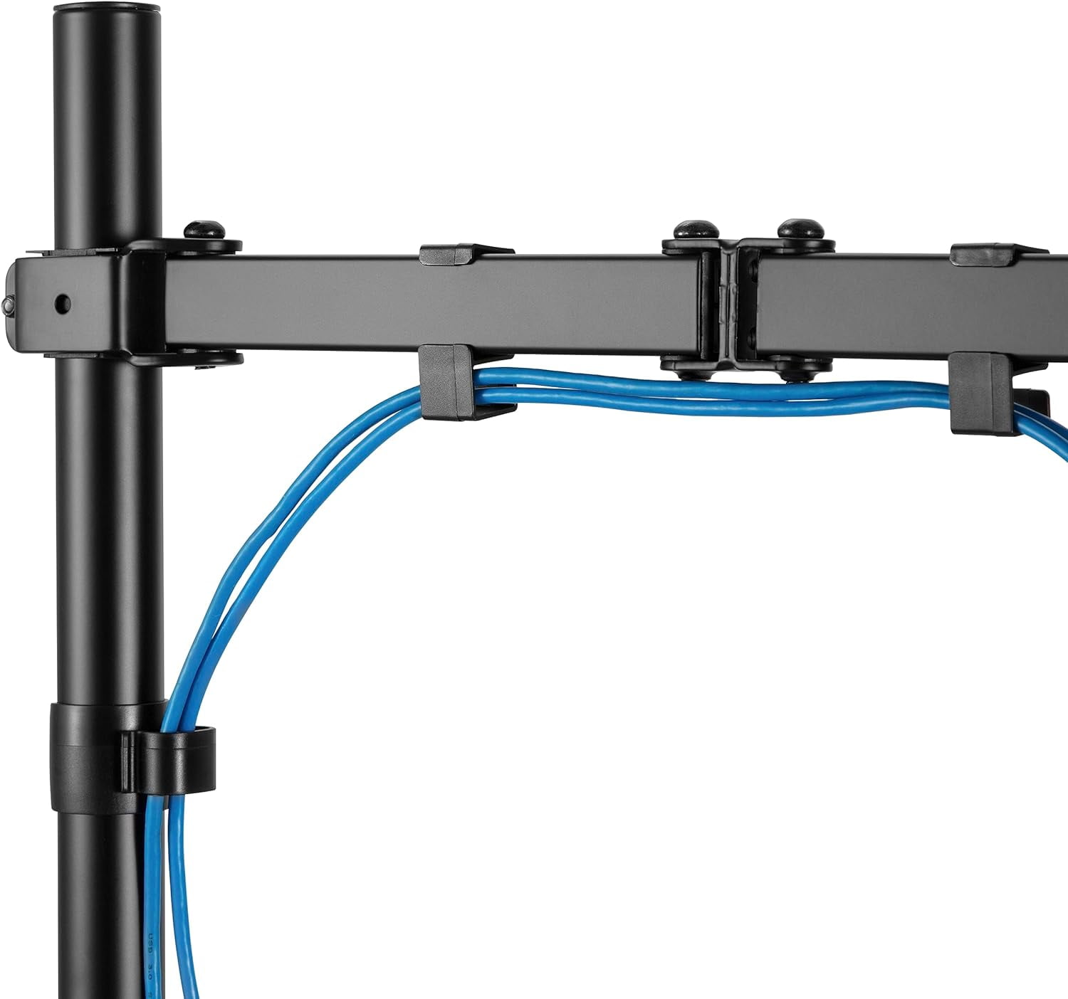 Stand Steady Dual Monitor Mount| Clamp-On Height Adjustable Monitor Arm Vesa Mount | Fits 1 Screen 13 - 32 Inches | Black