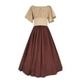 thumbnail image 4 of ZQUUVOU Gothic Dress for Women With Corset, Flare Sleeve, Vintage Long Under Dress C-Beige, 4 of 5