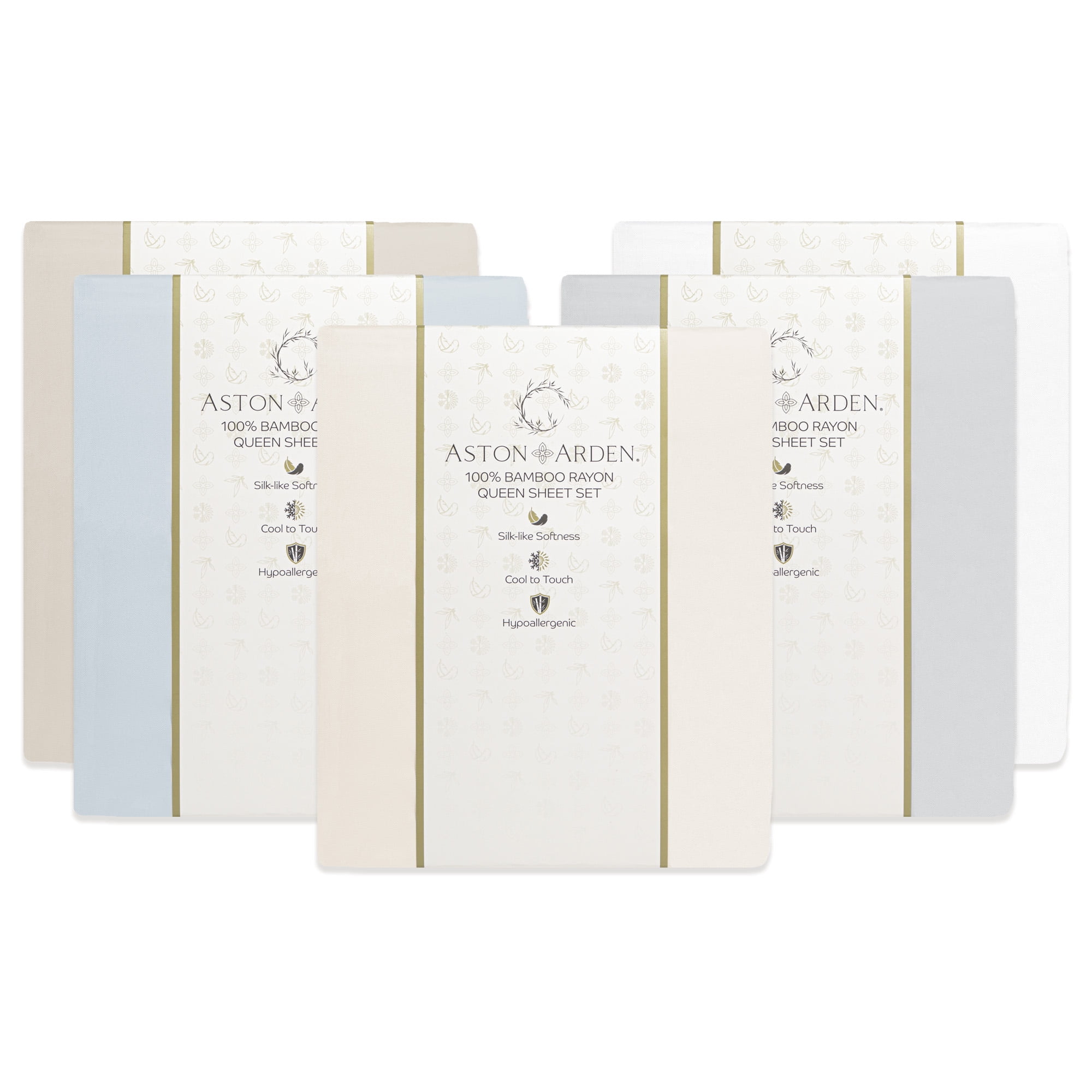 Aston & Arden Bamboo Rayon Sheet Sets, 4-Piece, 250 Thread Count, Modern, Hypoallergenic, California King, Grey