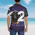 thumbnail image 4 of Fotbe 2025 Happy New Year 4 Camisa Hawaiana para Hombre Unisex – Camisa Casual de Verano con Botones de Manga Corta de Algodón y Lino,3X-Large, 4 of 7