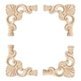 thumbnail image 4 of Yihuala Wood Craftings Floral Wall Trim Decorative Molding Strong Natural Finish Craftings for Ceiling Cabinet Doors, 4 of 9