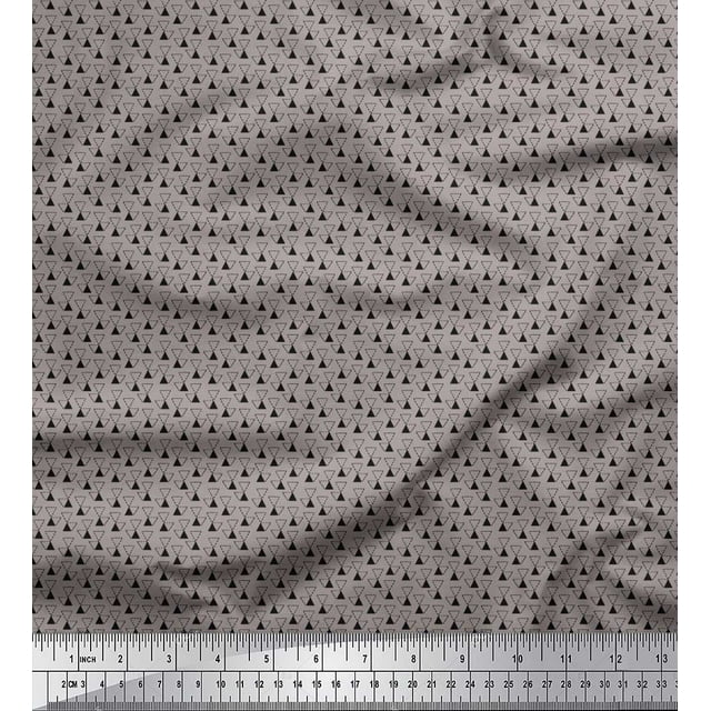 Soimoi Rayon Fabric Triangle Shirting Print Fabric by Yard 42 Inch Wide