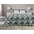 thumbnail image 1 of Retro Down Alternative Comforter, Composition of Geometric Ethnic Shapes in Warm Tones, Microfiber Quilt for All Season, 5 Sizes, Vermilion Multicolor, by Ambesonne, 1 of 3