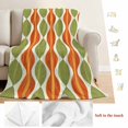 thumbnail image 5 of Orange Green Geometric Blanket Soft Cozy Warm Twin Blanket for Bed, Plush Fuzzy Flannel Fleece Blankets for Sofa, Abstract Moire Modern Vintage Throw Blankets for Couch, Gifts for Men, 60"x80", 5 of 9