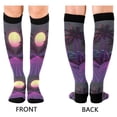 thumbnail image 4 of FORMRS Womens Knee High Socks Casual Long Thick Travel Daily Wear, 1 Pair, Black Neon Road, 4 of 6