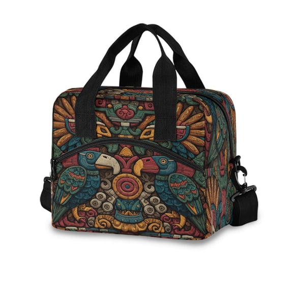 10L Tote Insulated Reusable Lunch Bag With Adjustable Strap Aztec Seamless Illustration