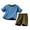 Blue, variant on CYRBOKO Outfit Sets for Boys, Cotton Comfy Short Sleeve Elastic Waist Pajama Set Orange Size 8 T