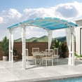 thumbnail image 2 of GAZEBETER 10 ft x 10 ft Outdoor Arched Pergola with Tiffany Blue Canopy and White Mosquito Mesh for Backyard,Garden,Patio,Barbecue, 2 of 8