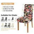 thumbnail image 6 of Artistic Wildflower Hummingbird Bloom Tropical Flower and Leaves Dining Chair Covers Set of 4 Washable Polyester Stretch Slipcovers Removable Protector for Farmhouse, 6 of 7