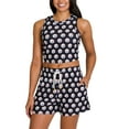thumbnail image 4 of Women's Concepts Sport Pittsburgh Steelers Gauge Allover Print Cropped Tank Top & Shorts Sleep Set, 4 of 5
