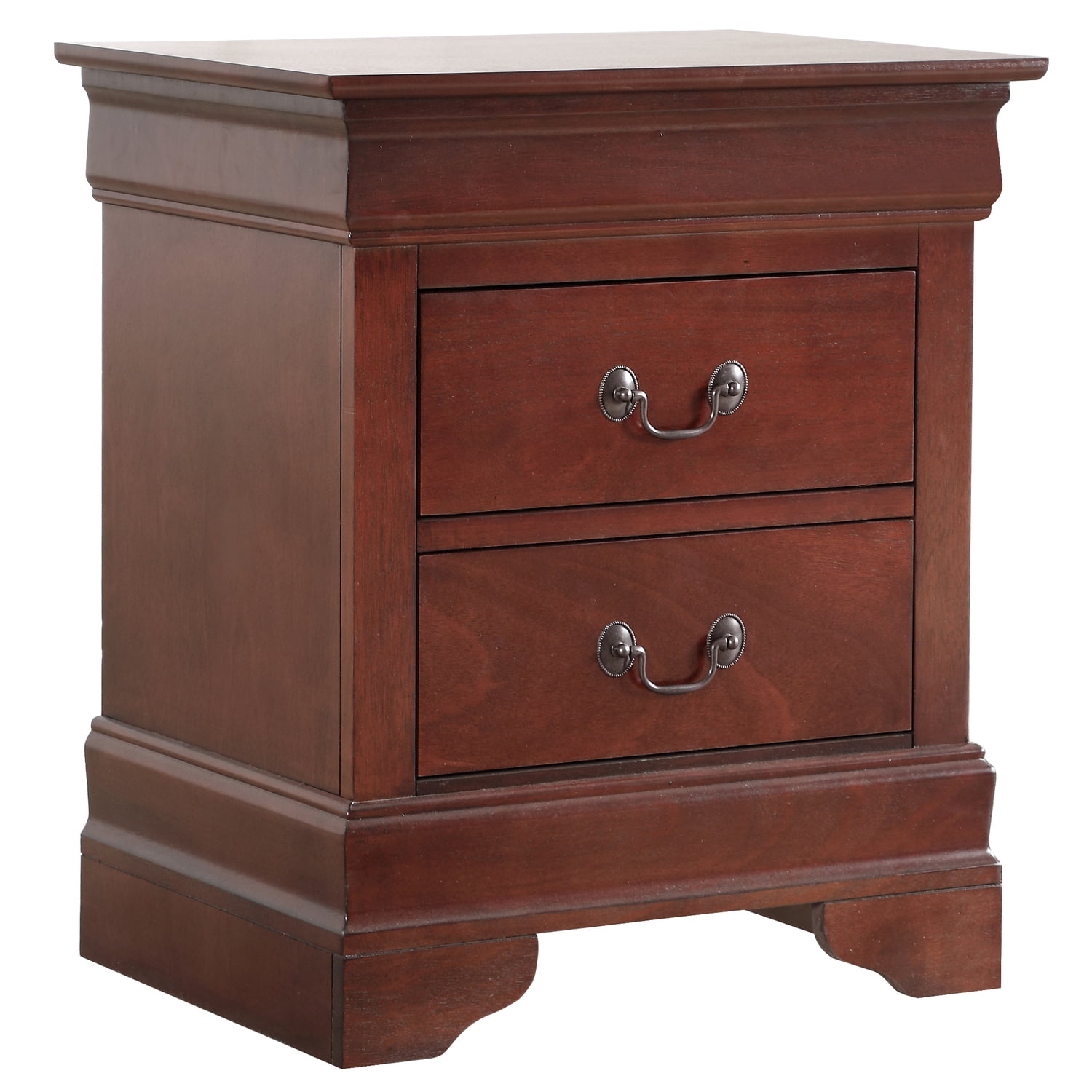 Glory Furniture Louis Phillipe 2 Drawer Nightstand in Cherry