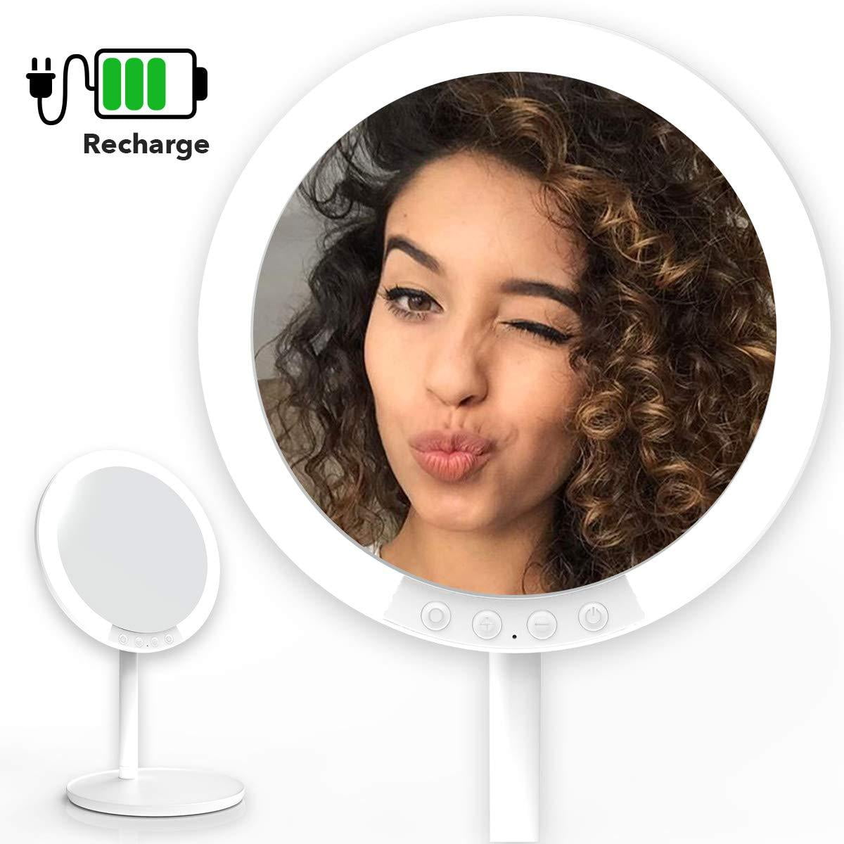 Makeup Vanity Mirror With 66 Led Lights Rechargeable 7 Inch Professional Pro Lux Leds 180 Degree Rotation For Dimmable Natural - Lux Led Lights Vanity Mirror Makeup Vanity Mirror With 66 Led Lights Rechargeable 7 Inch Professional Pro Lux Leds 180 Degree Rotation For Dimmable Natural - Lux Led Lights Vanity Mirror