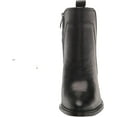 thumbnail image 3 of FRANCO SARTO Womens Black Back Pull-Tab Goring Padded Gamble Round Toe Block Heel Zip-Up Leather Booties 6.5 M, 3 of 5