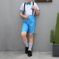 thumbnail image 4 of AHTJRT Boy Formal Suit Short Sleeve Shirts and Shorts Suspenders Suit Set 2 Pieces Party Prom Wedding Clothes Suit Sky Blue 7-8 Years, 4 of 4