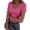 700#Hot Pink, variant on Women V Neck Ribbed Fitted Tight Tshirt Short Sleeve Shirt Basic Knit Top Gray XL