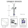 thumbnail image 2 of Forever in My Heart Birthstone Personalized Double Cross Urn Pendant Cremation Jewelry for Ashes Cross Ashes Keepsake, 2 of 7