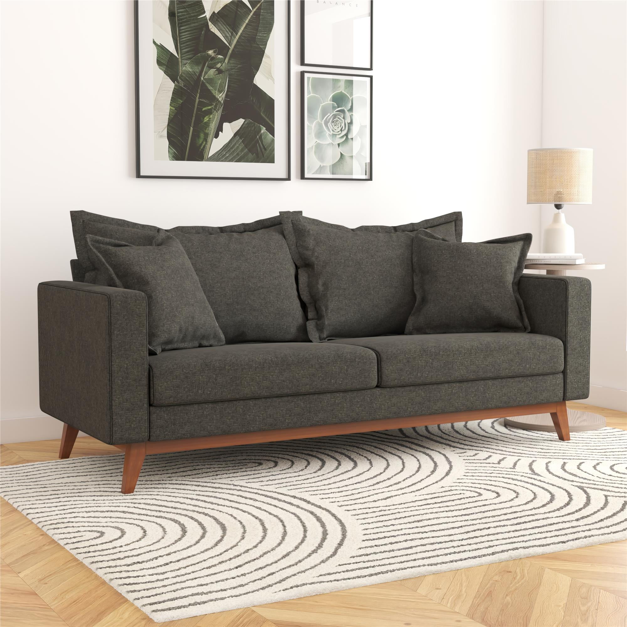 DHP Miriam Pillowback Wood Stretcher Sofa