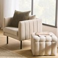 thumbnail image 2 of Bouclair Beige Ottoman with Storage, 2 of 6