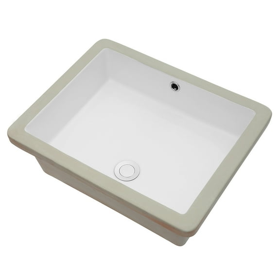 CoSoTower 20"X15.5" White Ceramic Rectangular Undermount Bathroom Sink with Overflow