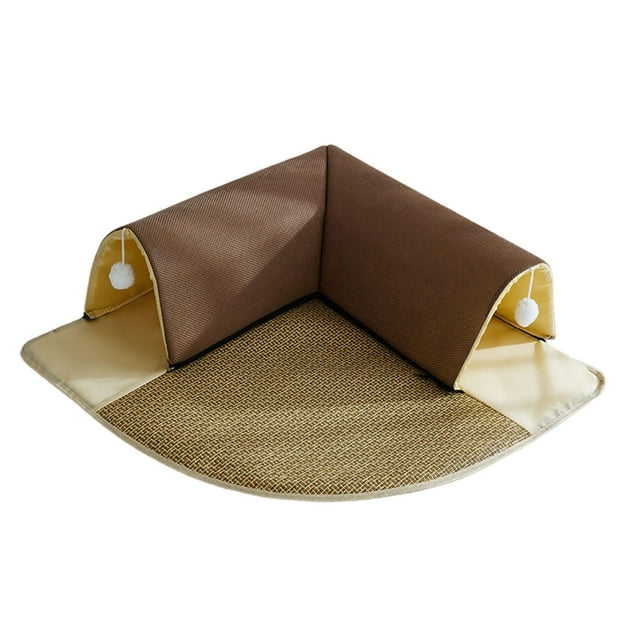 Túnel de juego para cama de gato, tienda de juegos, juguetes interactivos lavables, tubo de túnel para gatito, túnel de juego para mascotas, cueva par marrón