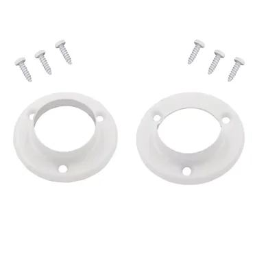 1-3/8 In. White Metal Pole Sockets (2-Pack)