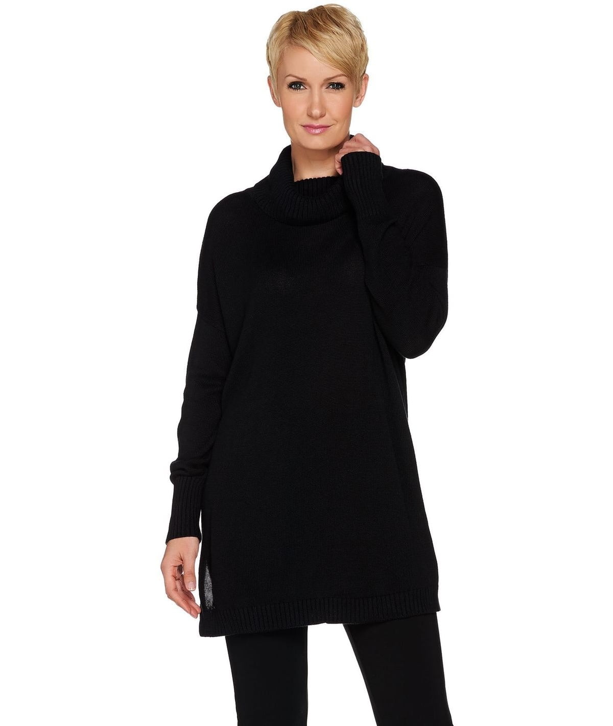 H by Halston - Halston Wide Turtleneck Open Side Seam A279860 - Walmart.com - Walmart.com