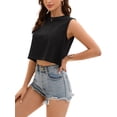thumbnail image 4 of ATHLECHIC Women 's Casual Crew Neck Sleeveless Basic Tank Top S Black, 4 of 5