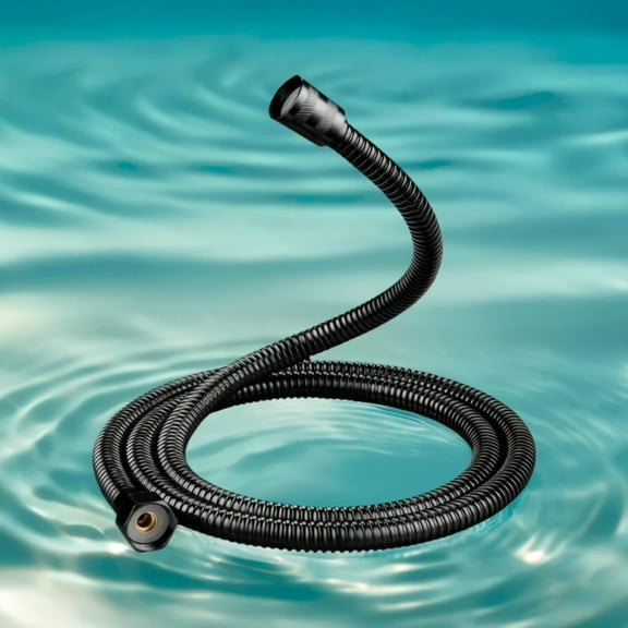 1pc Black Stainless Steel Shower Hose, Universal G 1/2" Connection, Explosion-proof Rain Shower Pipe, Bathroom Accessory