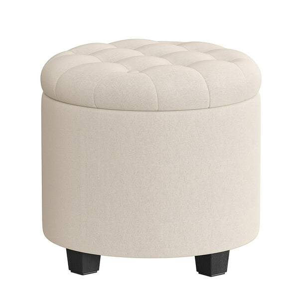 Otomana SONGMICS ULOM011W01 redonda beige 45x45x44 cm
