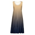 thumbnail image 5 of Abomasnow Women's Casual Sleeveless Crew Neck Tank Dress Tiered Flowy Loose Maxi Long Dress Gradient Color Dresses Vacation Holiday Beach Sundresses, 5 of 6