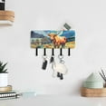 thumbnail image 6 of Cow Mountains Grass Houses Mail Holder Organizer Wall Mount with Shelf Key Holder Key Rack with 5 Key Hooks for Wall Decorative, 6 of 6