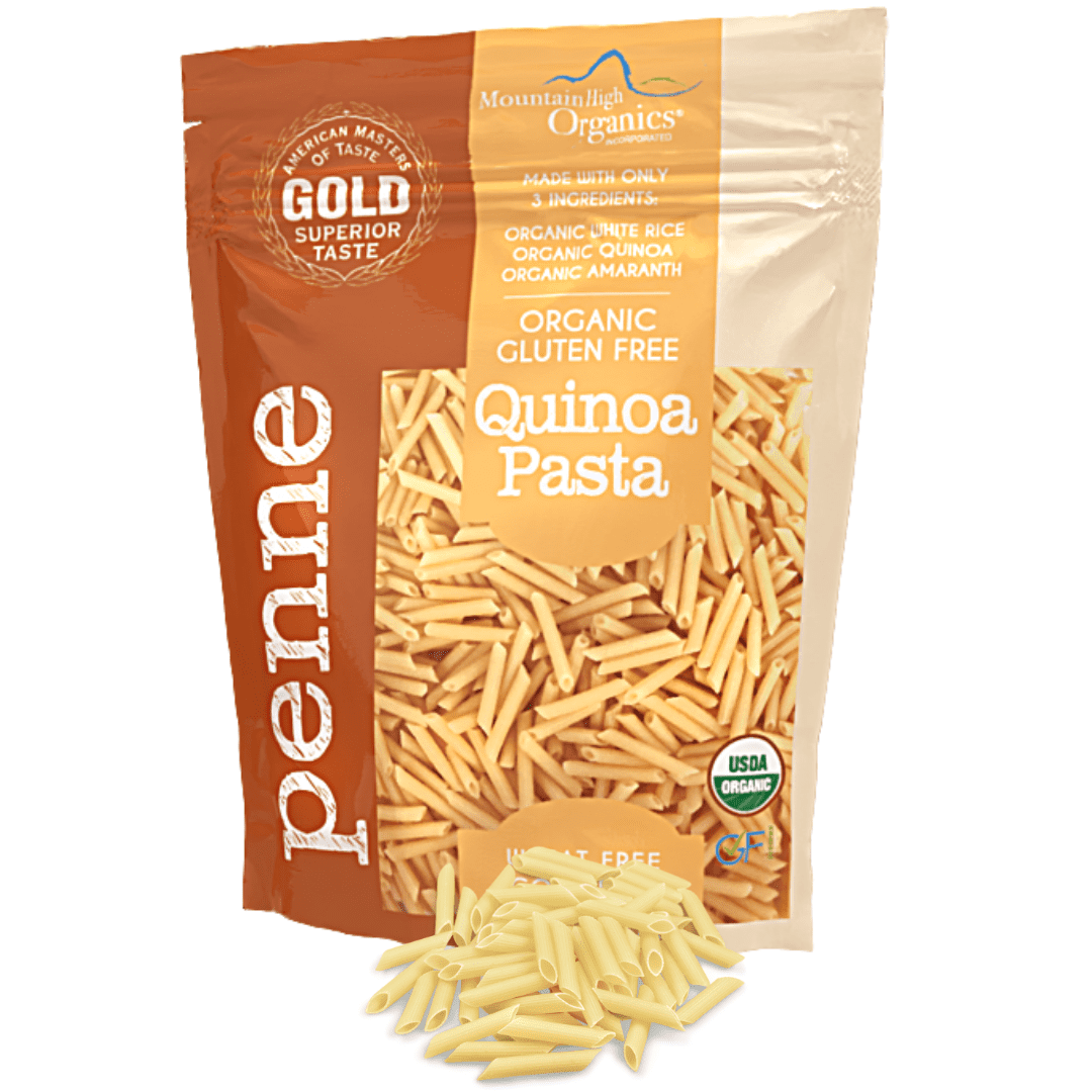 Pasta, Penne 6/1LB BAGS Certified Gluten Free, USDA Organic & GMO Free, Wheat & Corn-Free, Made w/3 Ingredients -Mountain High Organics