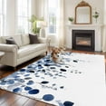 thumbnail image 2 of 5x7 Area Rugs for Living Room, Navy Blue Eucalyptus Leaves Non Slip Area Rugs for Kitchen Bedroom Entryway, Watercolor Summer Botanical Washable Carpet Runner Rug Floor Mats for Bedroom Home Decor, 2 of 9
