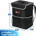 thumbnail image 2 of Cesto de basura para auto EPAuto impermeable de 9,5 L con tapa, negro, 2 of 7